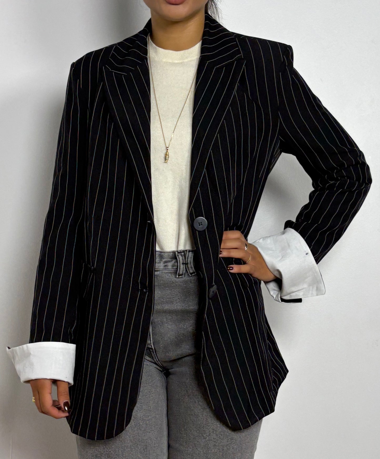 Blazer rayé avec doublure - Karen