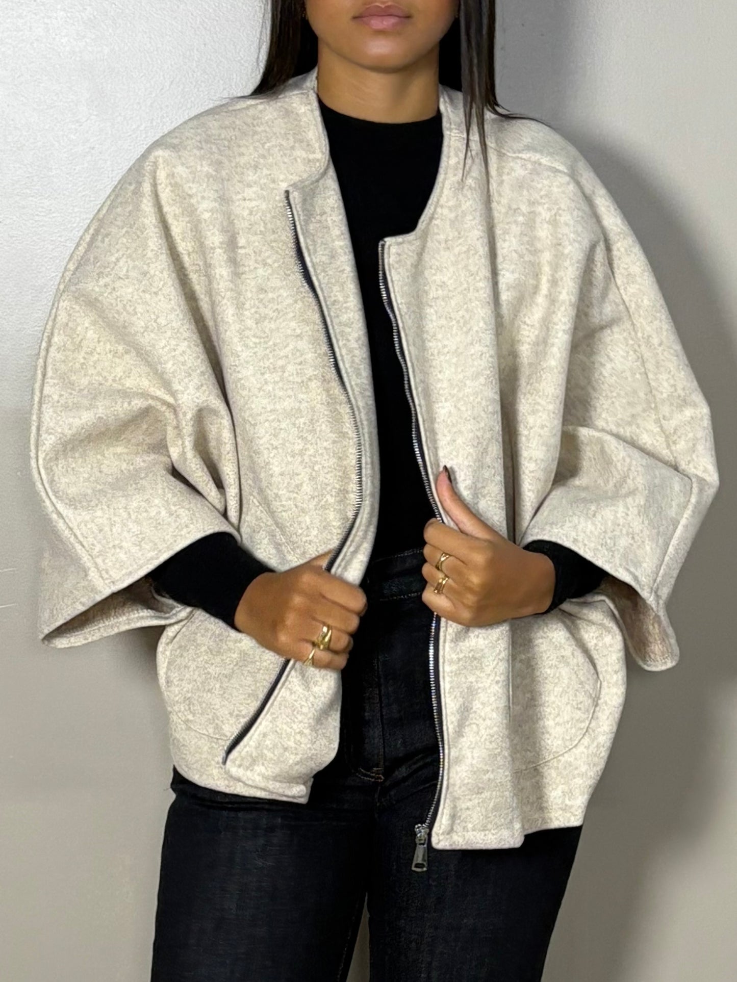 Veste zippé façon laine Sana