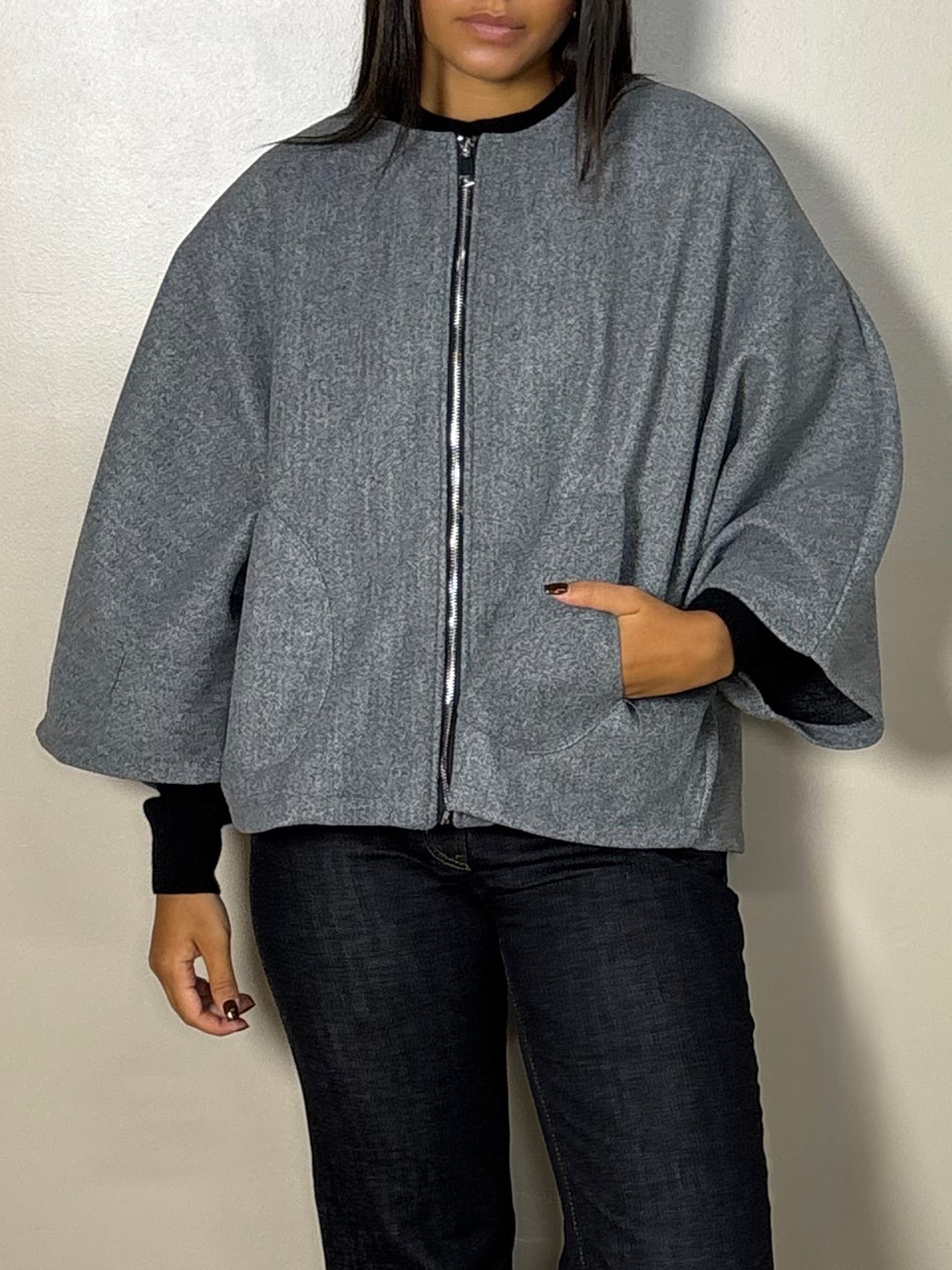 Veste zippé façon laine Sana