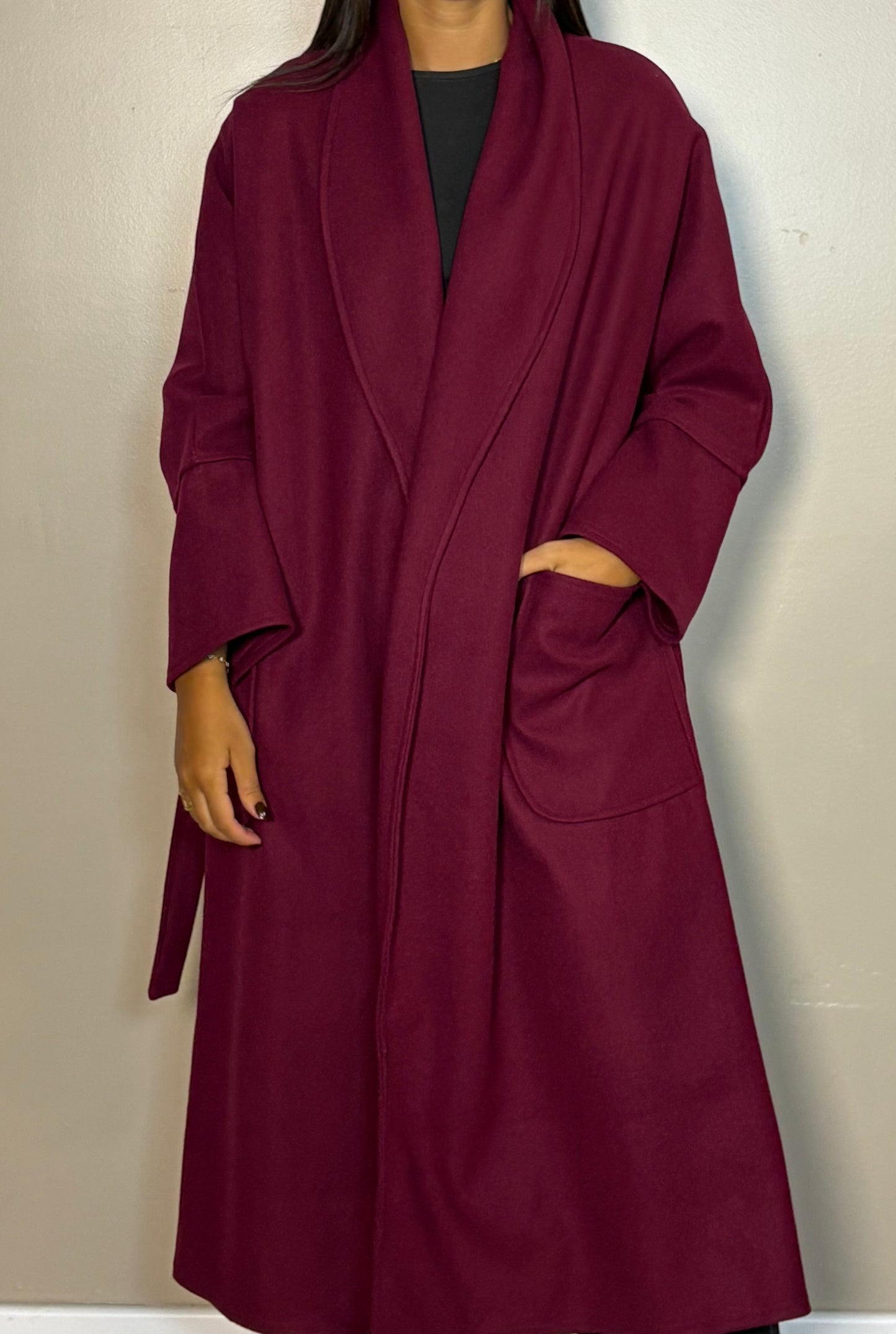 Veste longue avec ceinture PRESCILLA