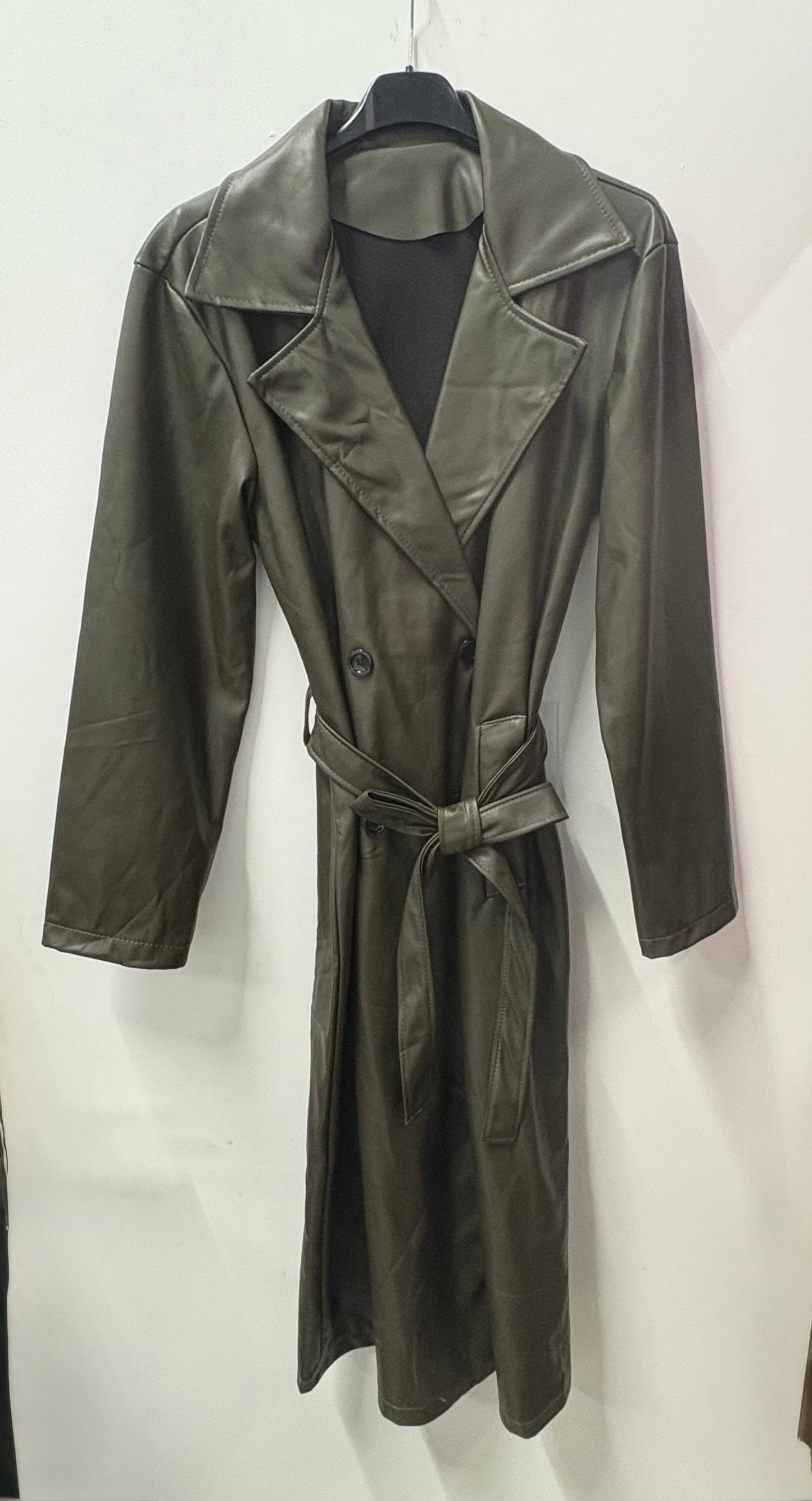 Trench long en similicuir Valery