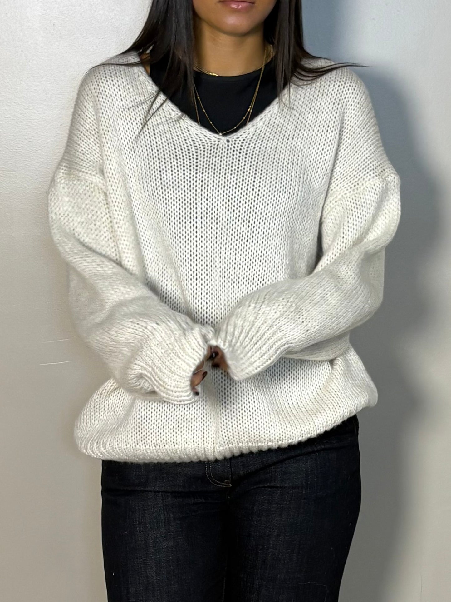 Pull tricoté col V Delia