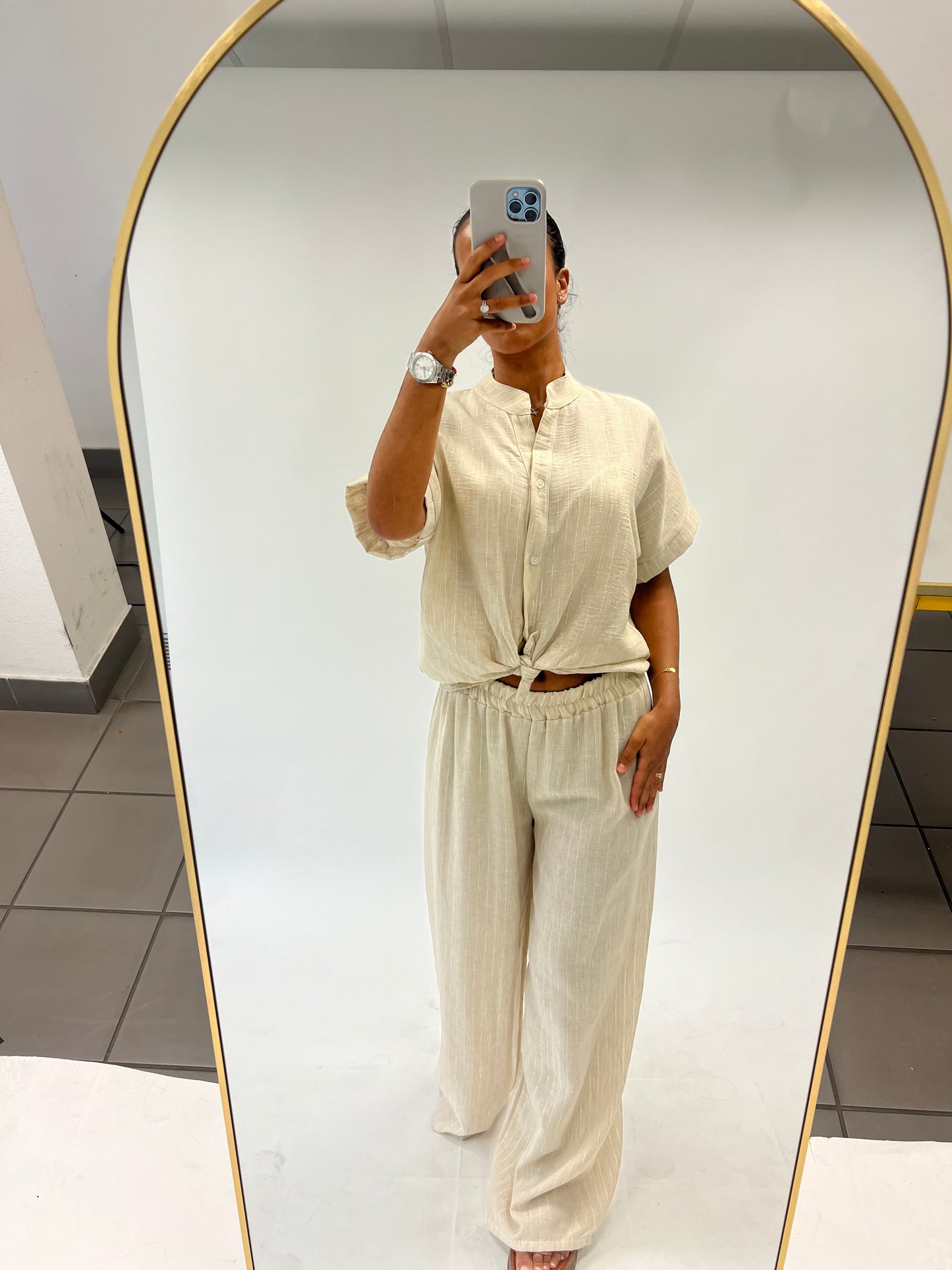 Ensemble chemise rayé