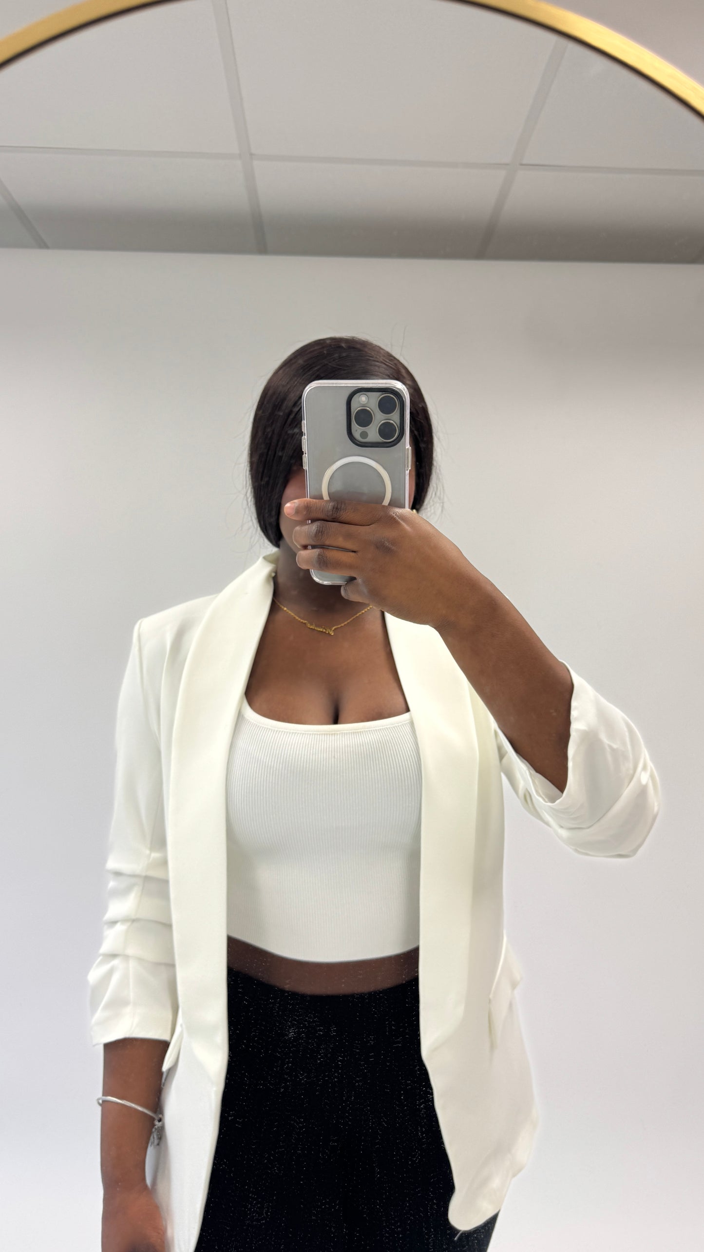 Veste blazer à manches relevées