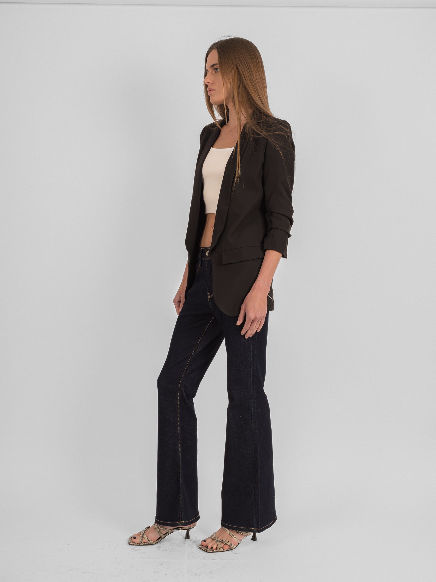 Veste blazer à manches relevées