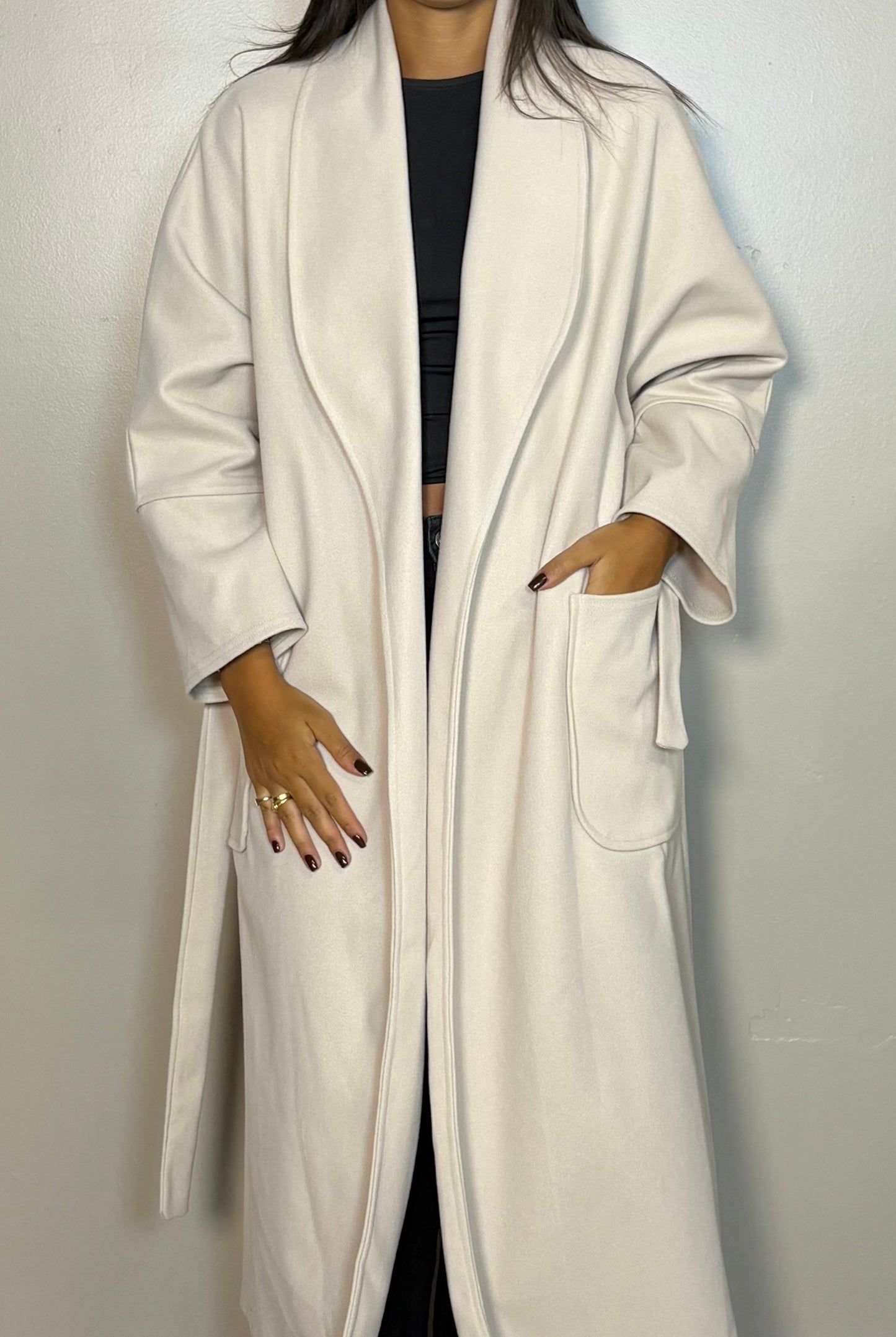 Veste longue avec ceinture PRESCILLA