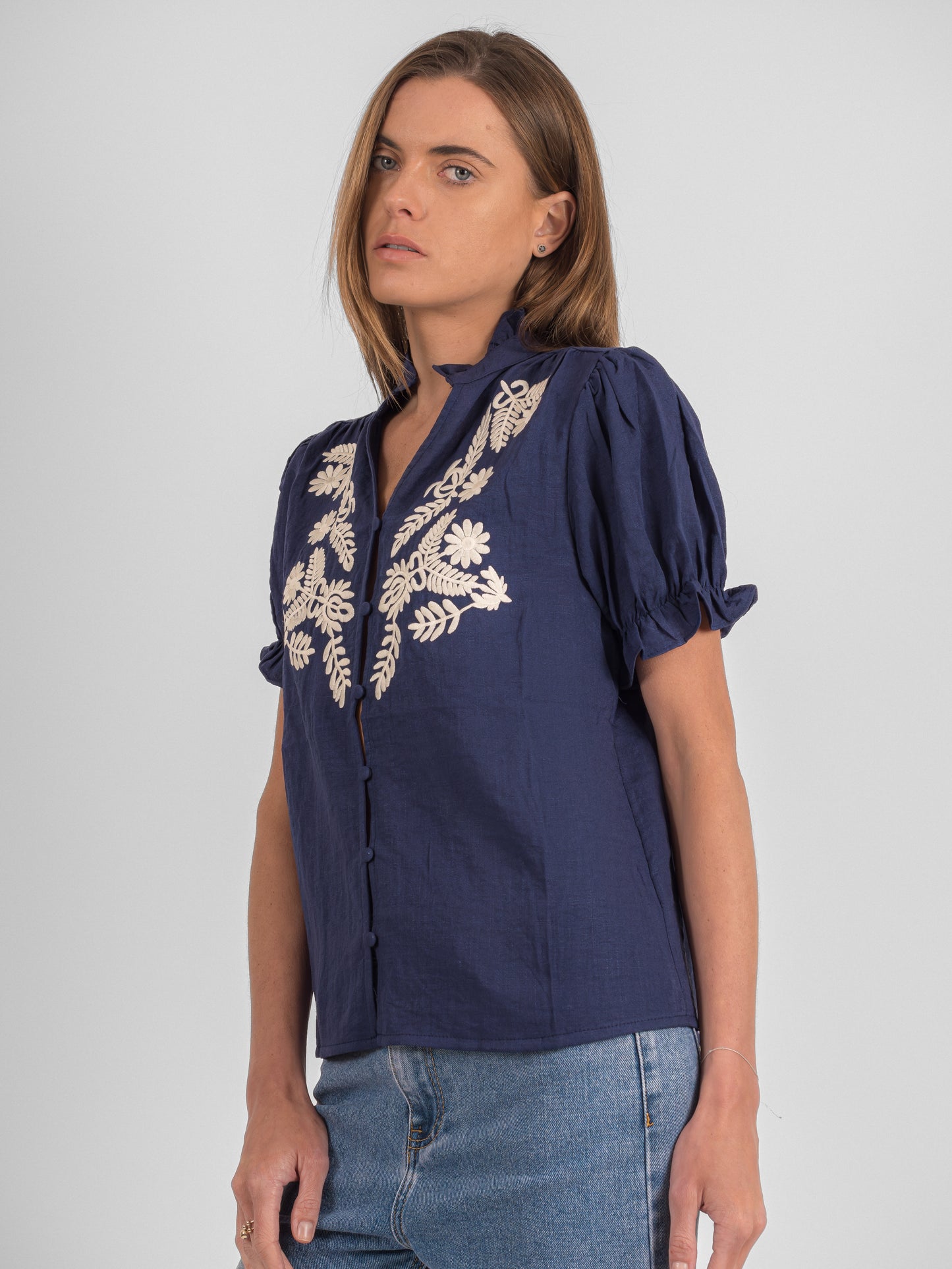 Chemise brodée à manche courte - P3 PA