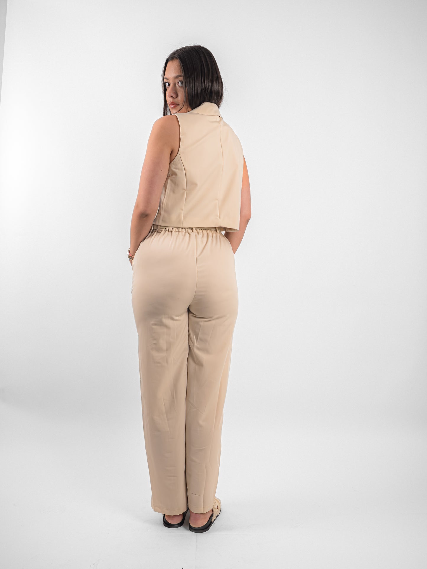 Ensemble blazer court sans manches P3